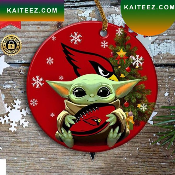 Arizona Cardinals Baby Yoda Christmas Ornament