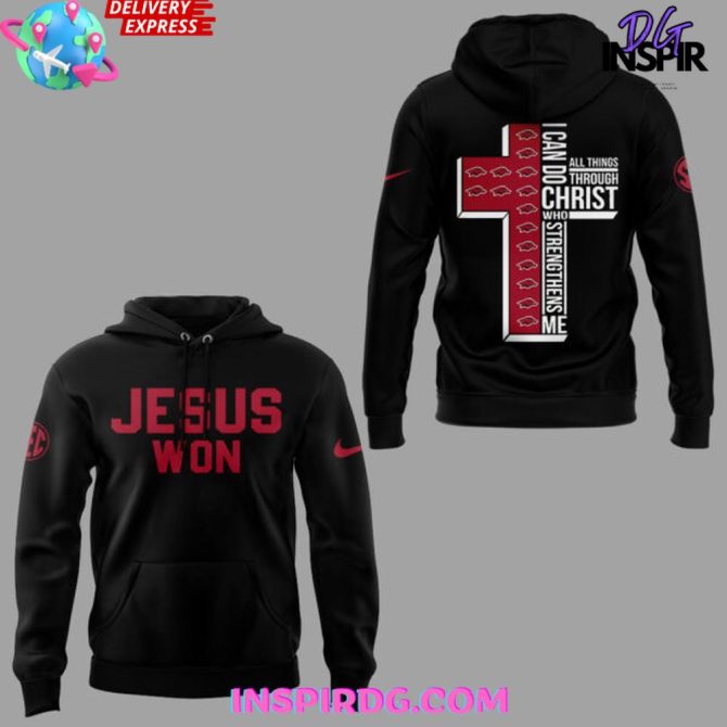 Faith-Inspired Black Hoodie - 'Jesus Won' Comfort & Style For Everyday Wear - Image 2