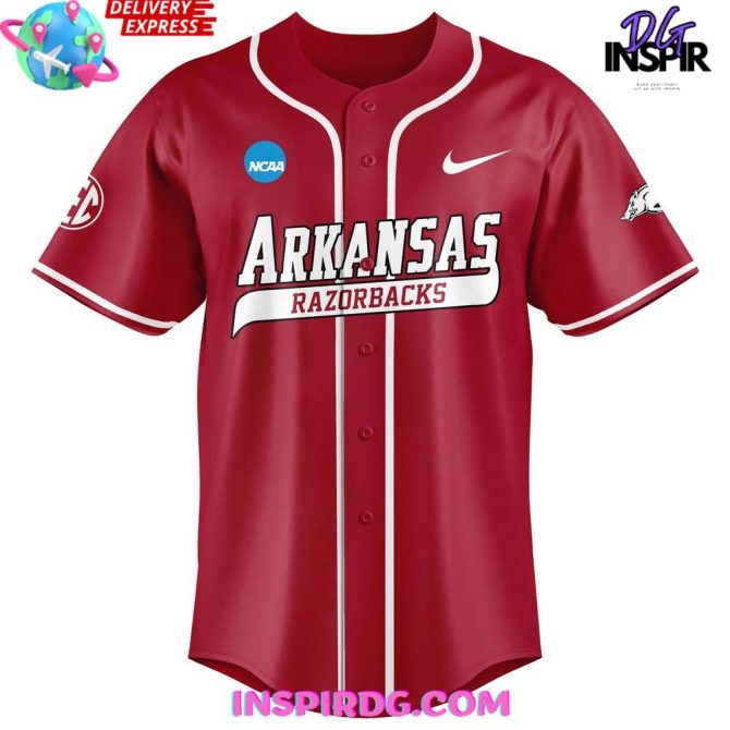 Arkansas Razorbacks Men'S College World Series Omahogs 2025 Red Jersey - Image 2