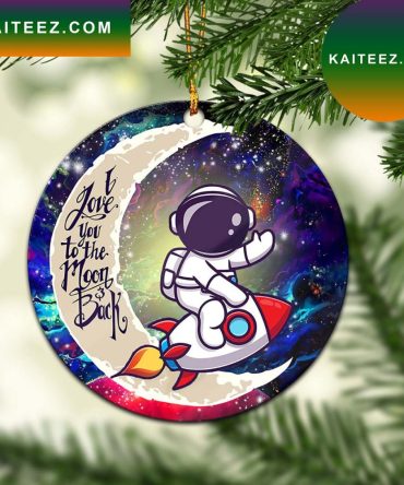 Astronaut Chibi Love You To The Moon Galaxy Mica Circle Ornament Perfect Gift For Holiday