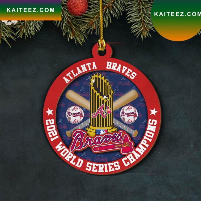 Atlanta Braves  World Series Champions Wood Christmas Ornament