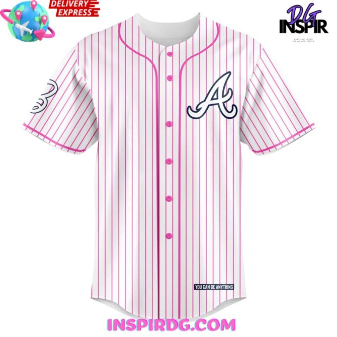 Atlanta Braves X Barbie Night Game 2024 Stripe Baseball Jersey - Image 2