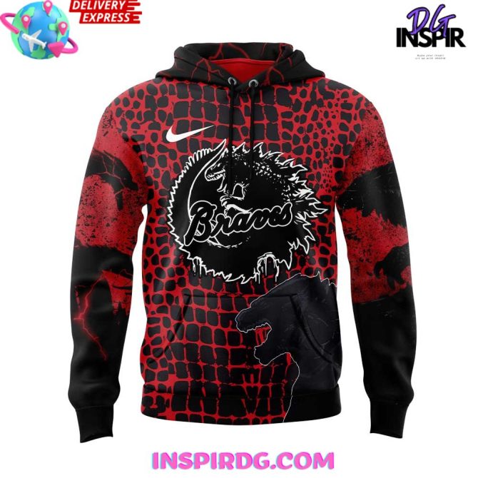 Atlanta Braves X Godzilla Special Edition All Over Print Hoodie - Image 2