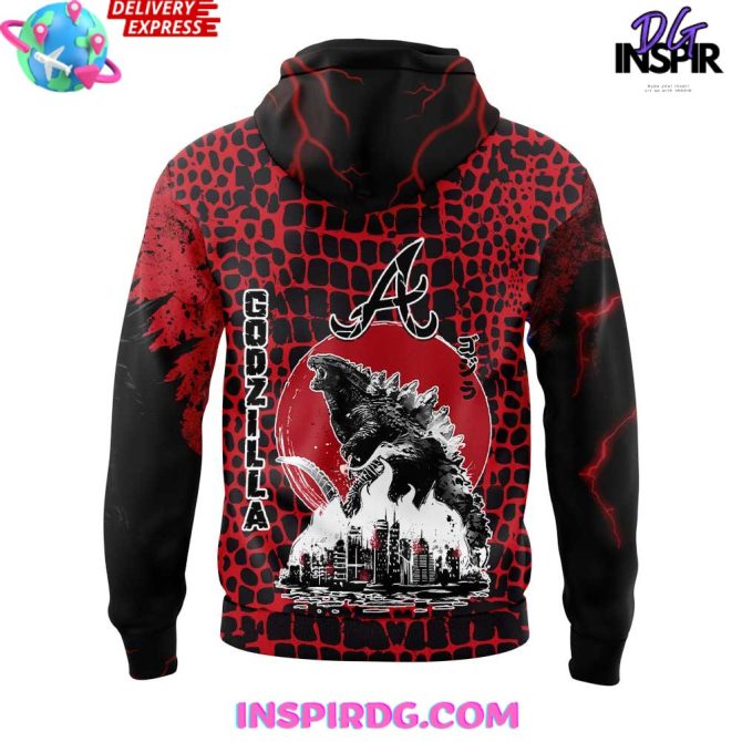 Atlanta Braves X Godzilla Special Edition All Over Print Hoodie - Image 3