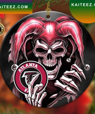 Atlanta Falcons Nfl Skull Joker Christmas Ornament