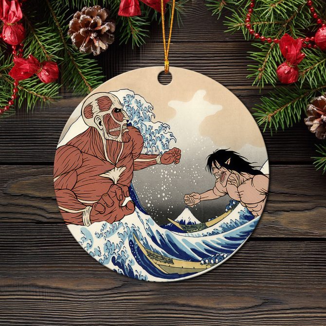 Attack On Titans The Great Wave Japan Anime Ceramic Ornament Perfect Gift For Holiday - Image 2