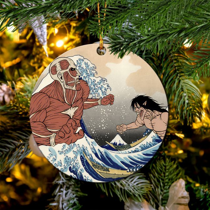 Attack On Titans The Great Wave Japan Anime Ceramic Ornament Perfect Gift For Holiday