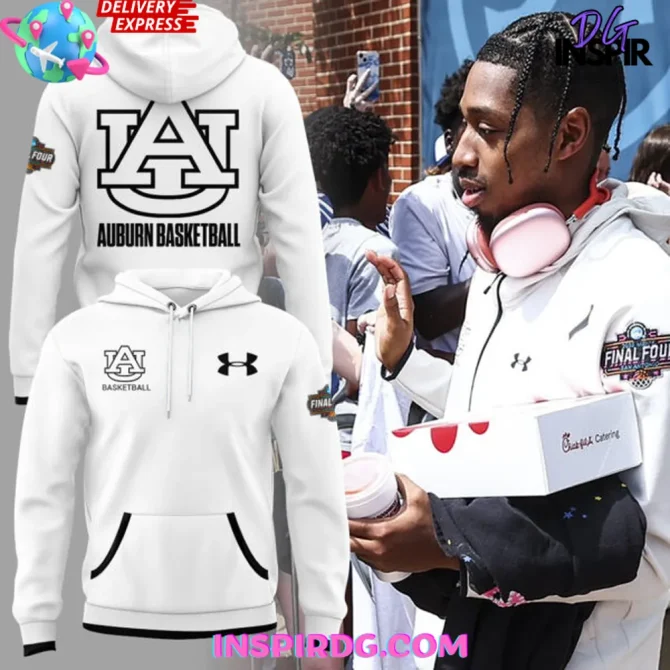 Auburn Basketball Final Four 2025 Special White All Over Print Hoodie