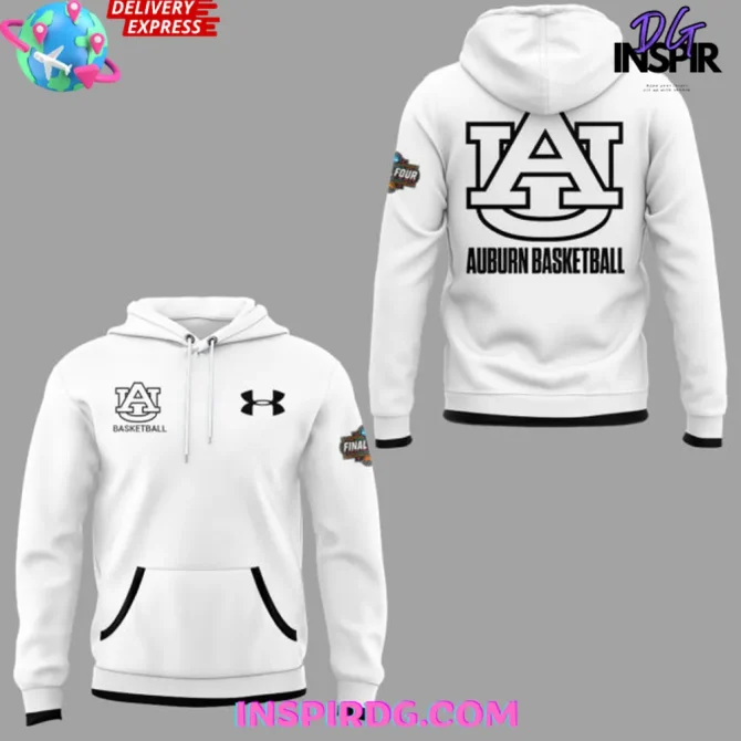 Auburn Basketball Final Four 2025 Special White All Over Print Hoodie - Image 2