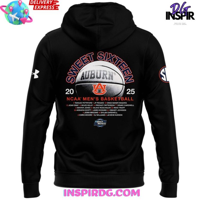 Auburn Tigers Men’S Basketball Sweet 16 Special All Over Print Hoodie - Image 3