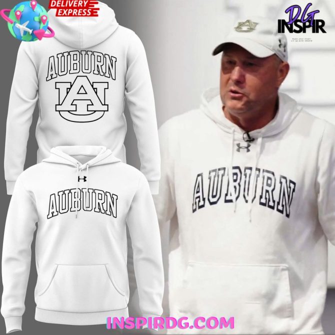 Auburn University Classic White Under Armour All Over Print Hoodie