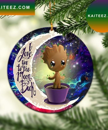 Baby Groot Love You To The Moon Galaxy Mica Circle Ornament Perfect Gift For Holiday