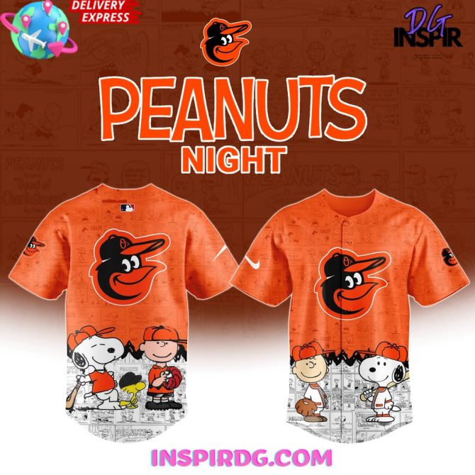 Baltimore Orioles 75Th Anniversary Of Peanuts Special Baseball Jersey