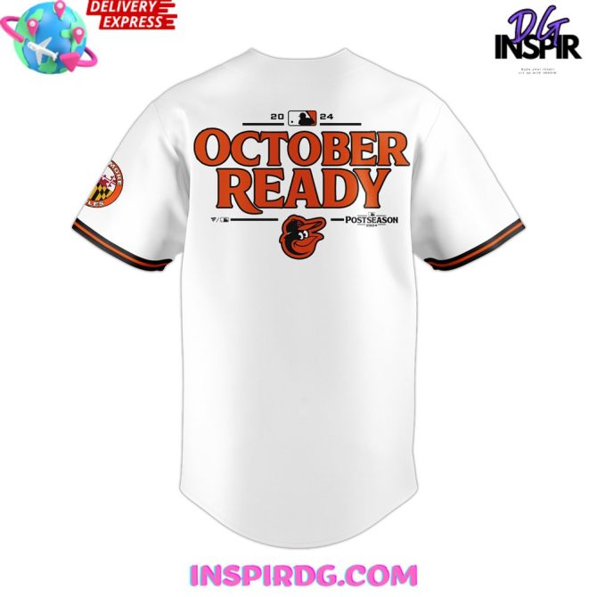 Baltimore Orioles October Ready Postseason 2024 White Baseball Jersey - Image 3