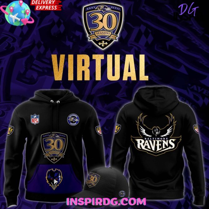 Baltimore Ravens 30Th Season Virtual Special All Over Print Hoodie