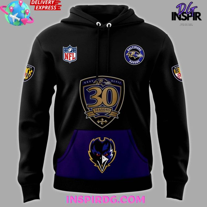 Baltimore Ravens 30Th Season Virtual Special All Over Print Hoodie - Image 2