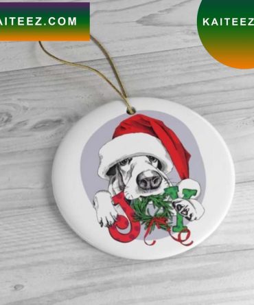 Basset Hound Christmas Circle Ornament