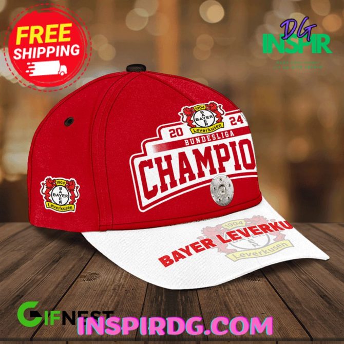 Bayer Leverkusen Bundesliga Champions 2024 Red White Cap - Image 2