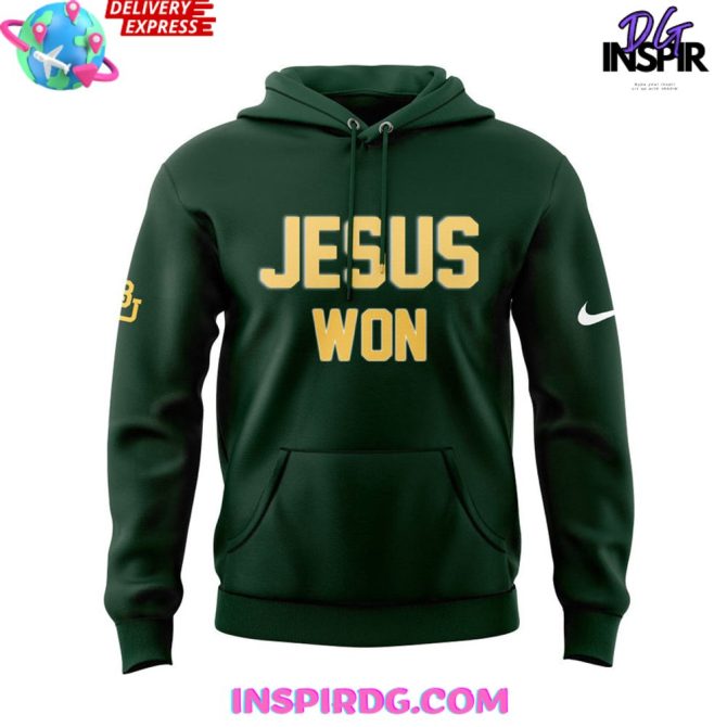 Baylor Bears Baseball Jesus Won Special Edition All Over Print Hoodie - Image 2