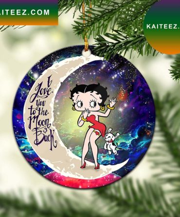 Betty Boop Love You To The Moon Galaxy Mica Circle Ornament Perfect Gift For Holiday