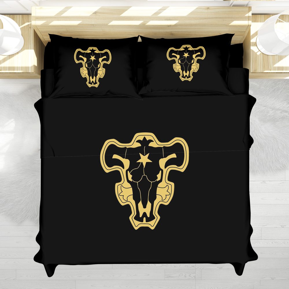 Black Bulls Black Clover Bedding Set