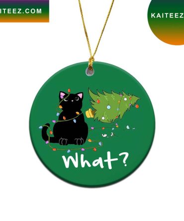 Black Cat Took Down The Christmas Tree Funny Lovers Gift Christmas Ornament