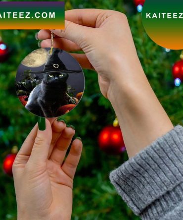 Black Cat Witches Hat Pumpkin Moon Christmas Halloween Tree Decor Gift Friends Ornament