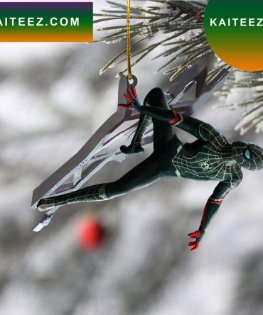 Black Spiderman Climbing Christmas Tree Christmas Ornament