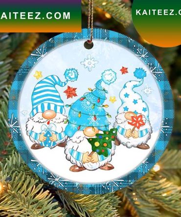 Blue Gnome Christmas Ornament