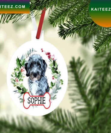 Blue Merle Doodle Personalized Gift For The Labradoodle Lover Christmas Ornament