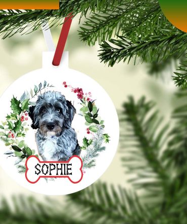 Blue Merle Doodle  Personalized Gift For The Labradoodle Lover Ornament