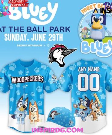 Bluey X Fayetteville Woodpeckers Custom Baseball Jersey