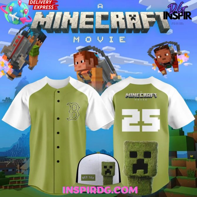 Boston Red Sox X A Minecraft Movie 2025 Baseball Jersey