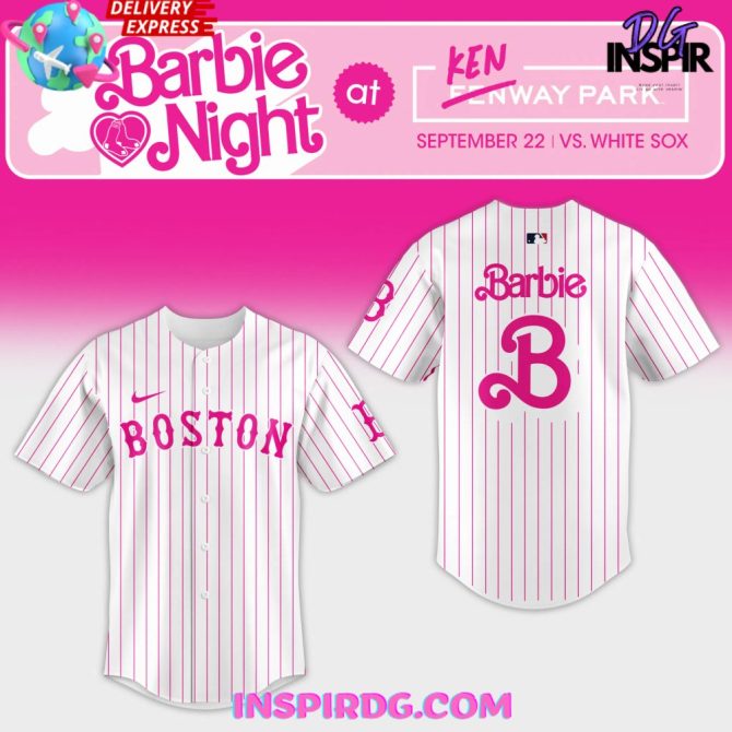 Boston Red Sox Barbie Night 2024 Stripe Baseball Jersey