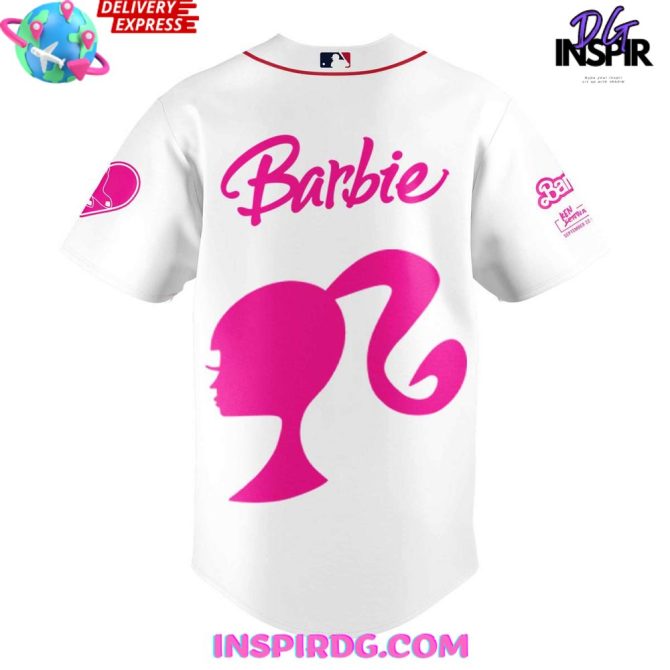 Boston Red Sox Barbie Night Game 2024 White Baseball Jersey - Image 3