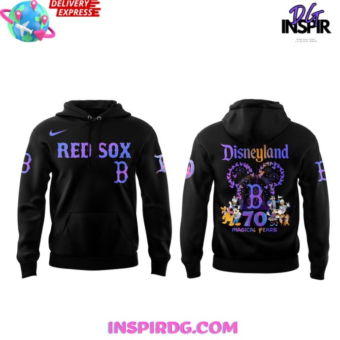 Boston Red Sox Disneyland 70Th Magical Years Special All Over Print Hoodie - Image 2