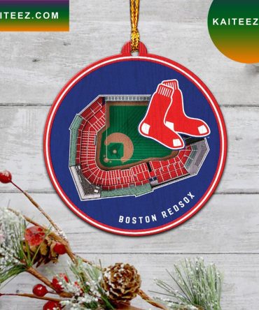 Boston Red Sox Stadium 2 Layered Wood Christmas Ornament
