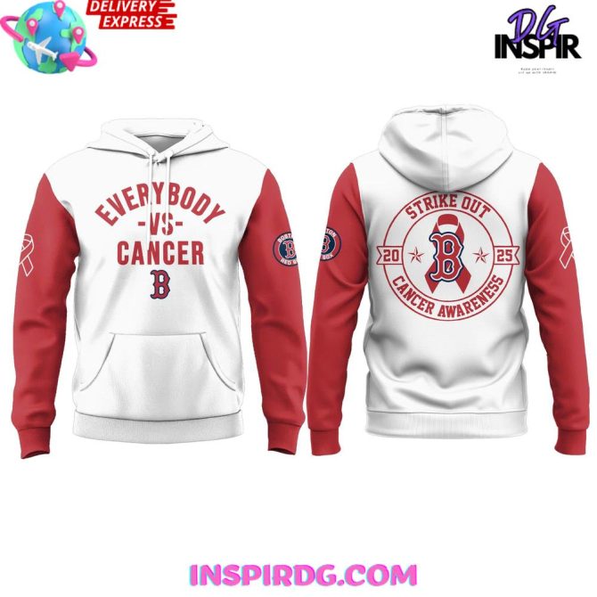 Boston Red Sox Strike Out 2025 Cancer Awareness All Over Print Hoodie - Image 2