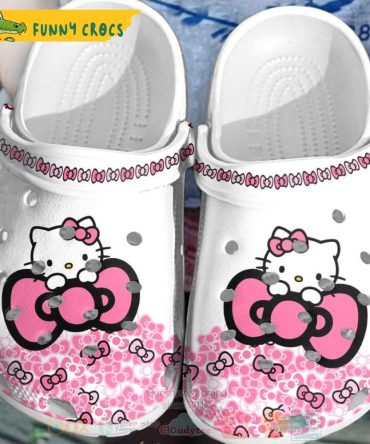 Bow Tie Pink Hello Kitty Crocs - Discover Comfort And Style Clog Shoes Unisex Clogs Garden Shoes