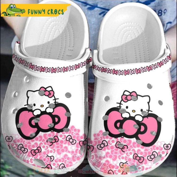 Bow Tie Pink Hello Kitty Crocs - Discover Comfort And Style Clog Shoes Unisex Clogs Garden Shoes