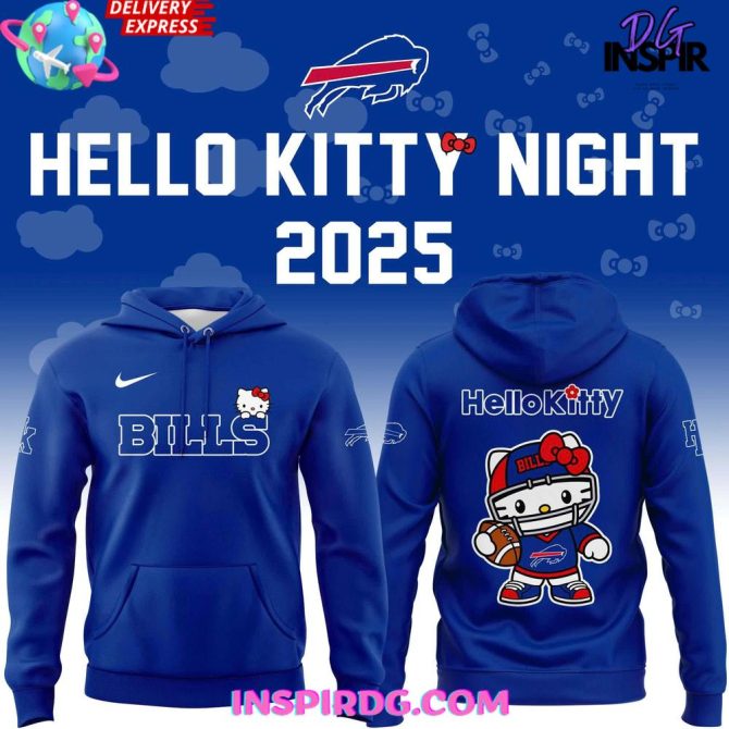 Buffalo Bills X Hello Kitty 2025 Blue All Over Print Hoodie