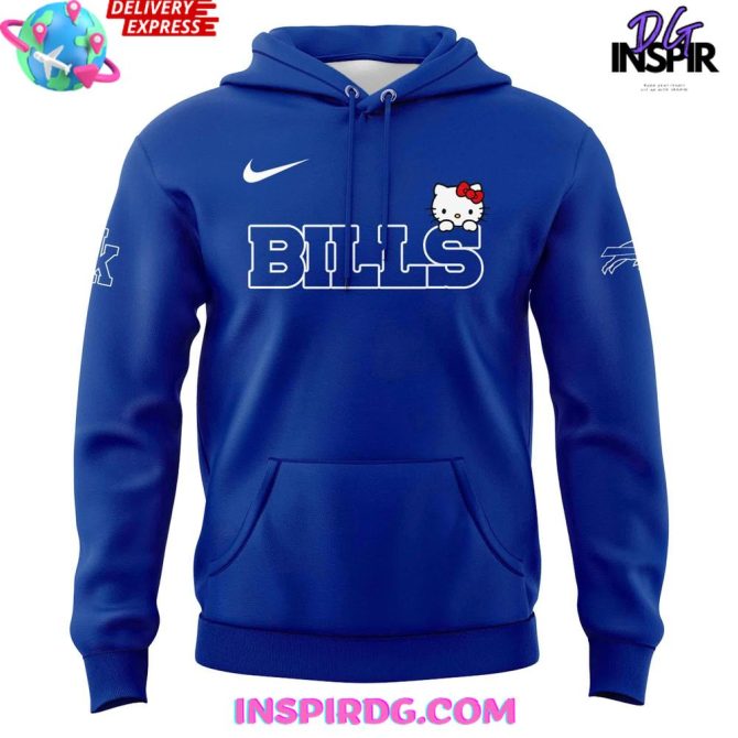 Buffalo Bills X Hello Kitty 2025 Blue All Over Print Hoodie - Image 2