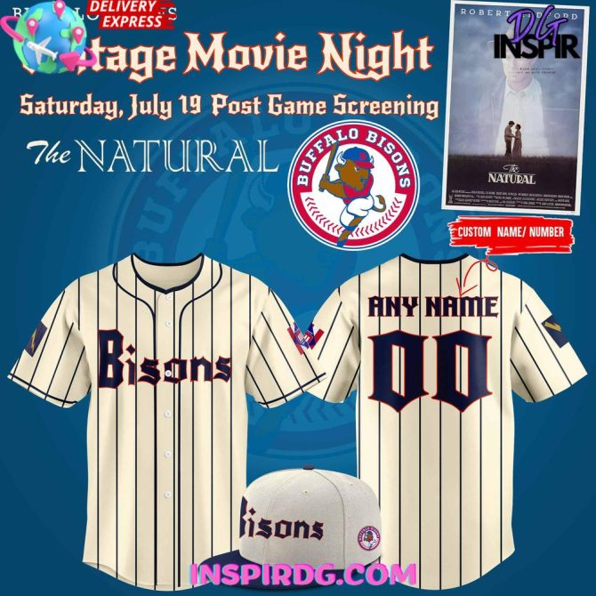 Custom Buffalo Bisons Jersey – Personalized Name/Number – Perfect For Movie Night Fans!