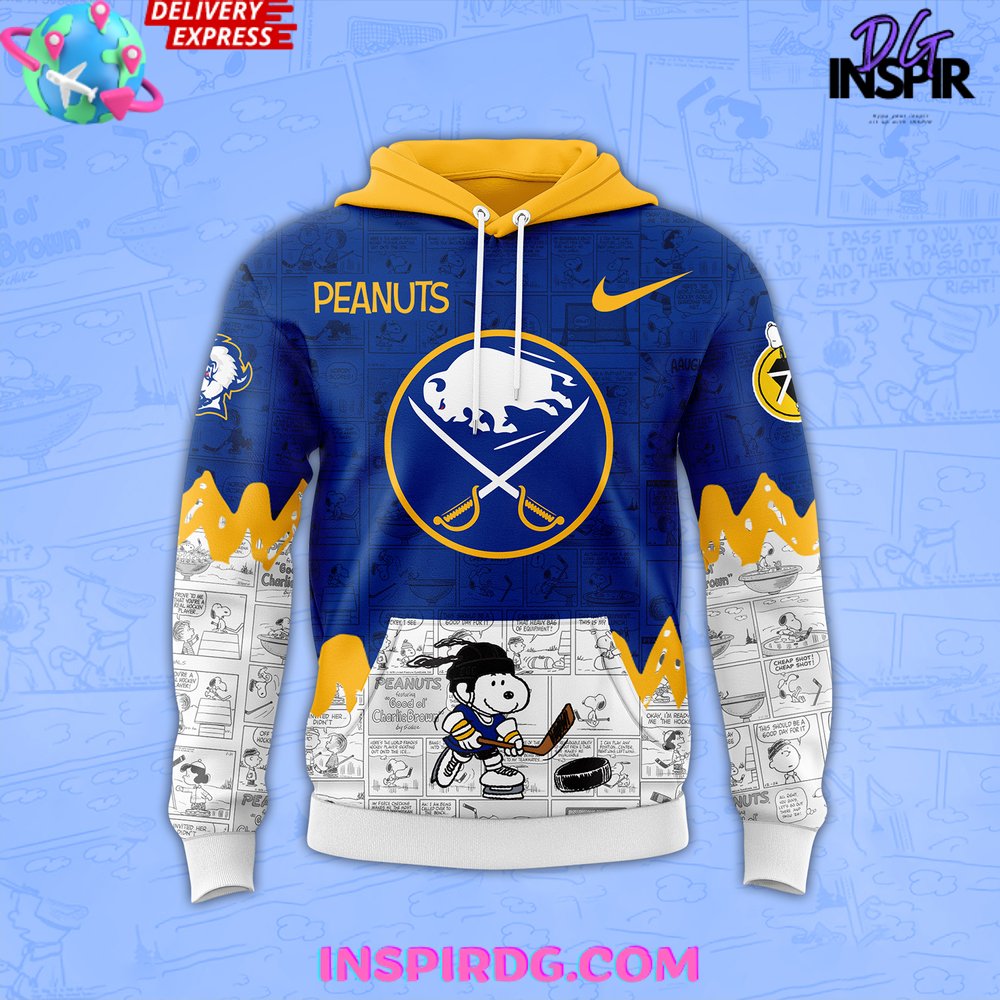 Buffalo Sabres 75Th Anniversary Of Peanuts All Over Print Hoodie, 3D Hoodie - Image 2
