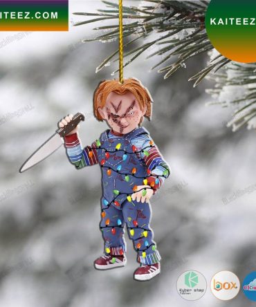 Chucky Doll Holding Knife Led Lights Christmas Ornament