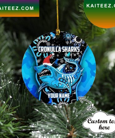 Custom Name Cronulla Shark Nrl Christmas Ornament