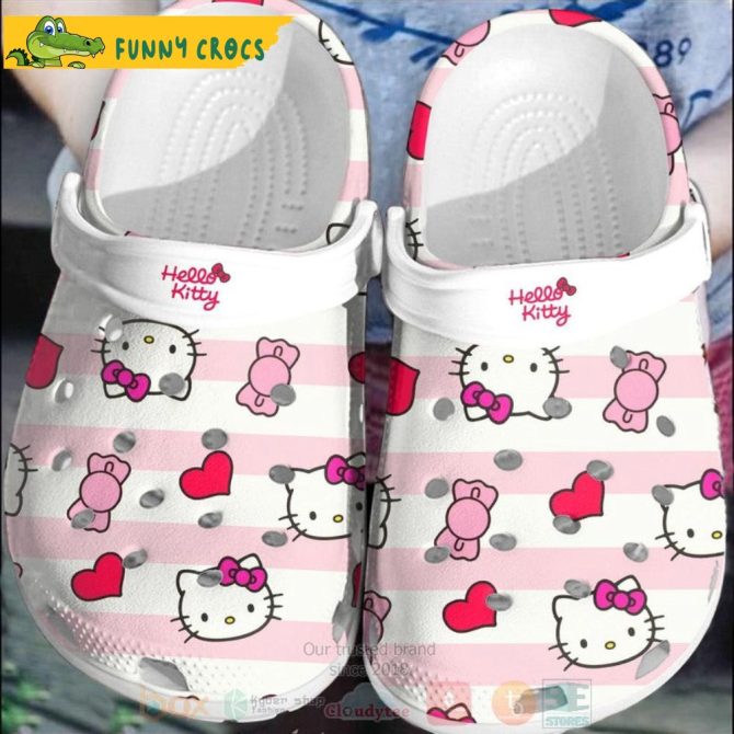 Candy Heart Hello Kitty Crocs - Discover Comfort And Style Clog Shoes Unisex Clogs Garden Shoes