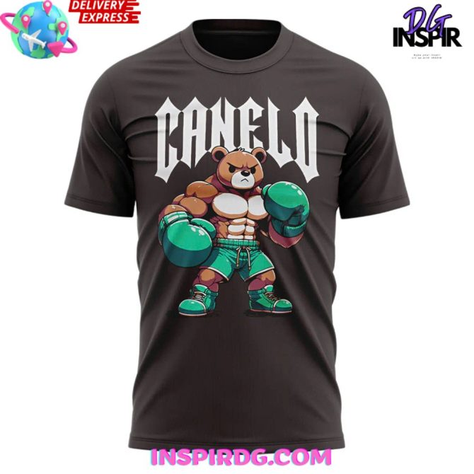 Canelo Alvarez Bear Boxing Brown T-Shirt - Image 2