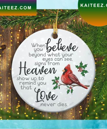 Cardinal Christmas Love Never Dies Christmas Ornament