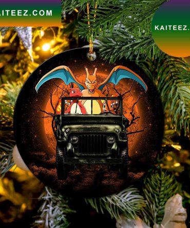 Charizard Charmender Drive Jeep Halloween Moonlight Mica Circle Ornament Perfect Gift For Holiday